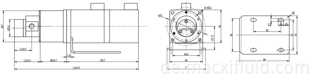 0,15 ml/Rev. Edelstahl Servomotormotormotor für Magnetantriebsgetriebe Fluid -Übertragung Pumpe M0.15S57SM400W